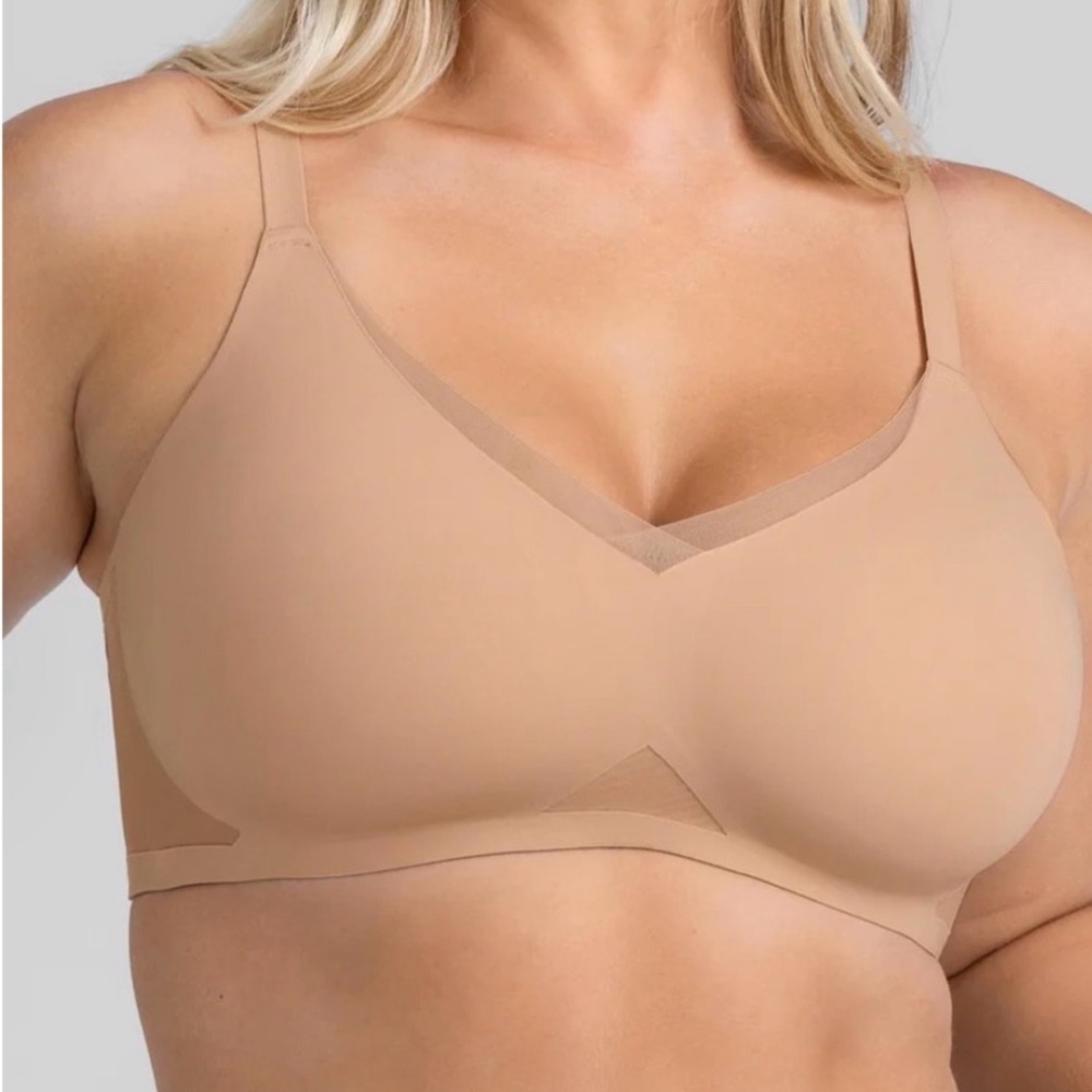 NWT Honeylove Liftwear Crossover Bra Sz 2X Wireless Bonded Support In SandComfy